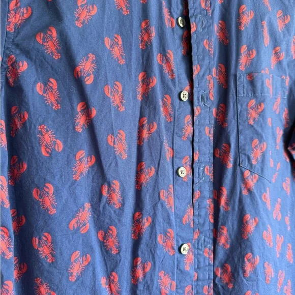 Apt. 9 Men's Navy and Red Lobster Print Shirt - Picture 3 of 5